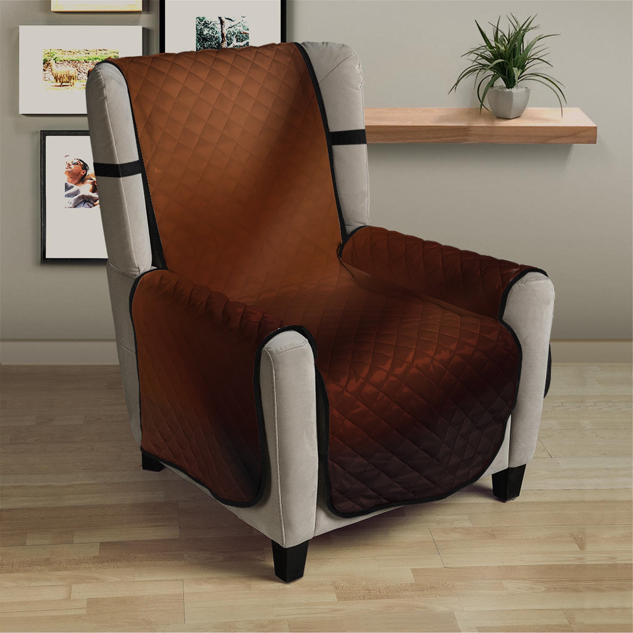 Liquid Chocolate Print Armchair Protector