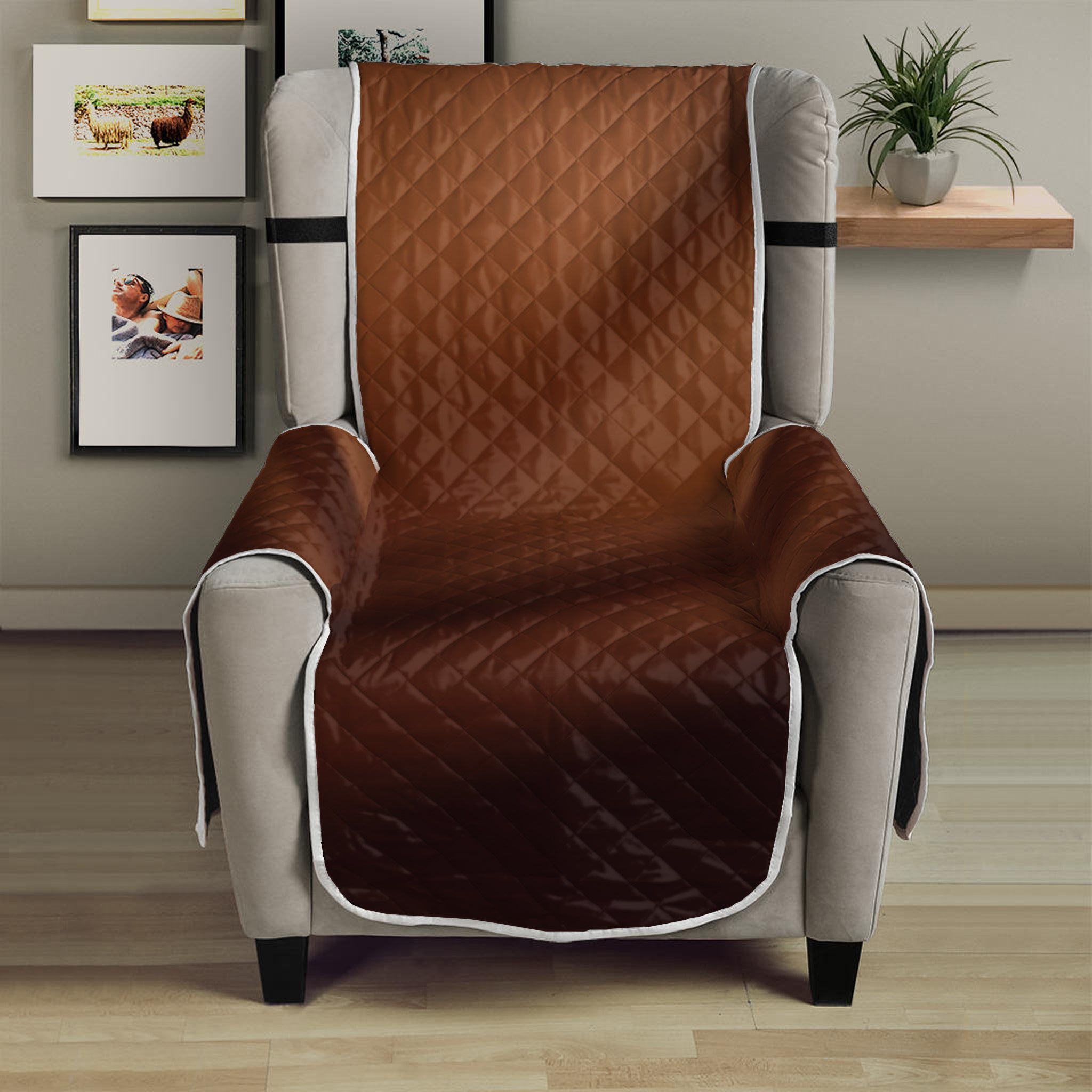 Liquid Chocolate Print Armchair Protector