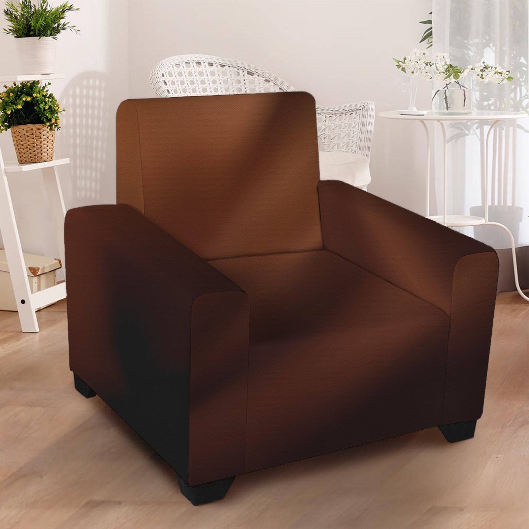 Liquid Chocolate Print Armchair Slipcover