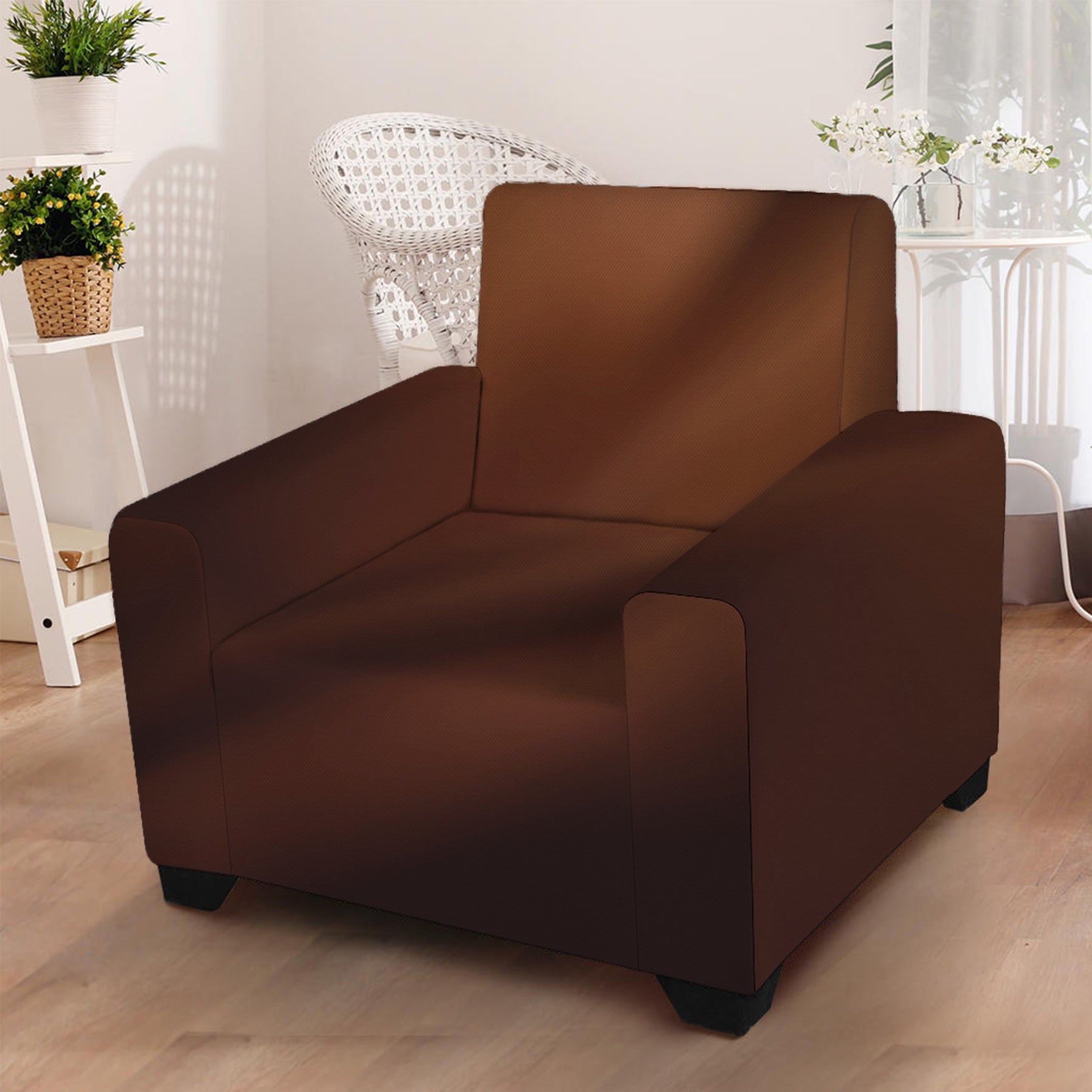 Liquid Chocolate Print Armchair Slipcover