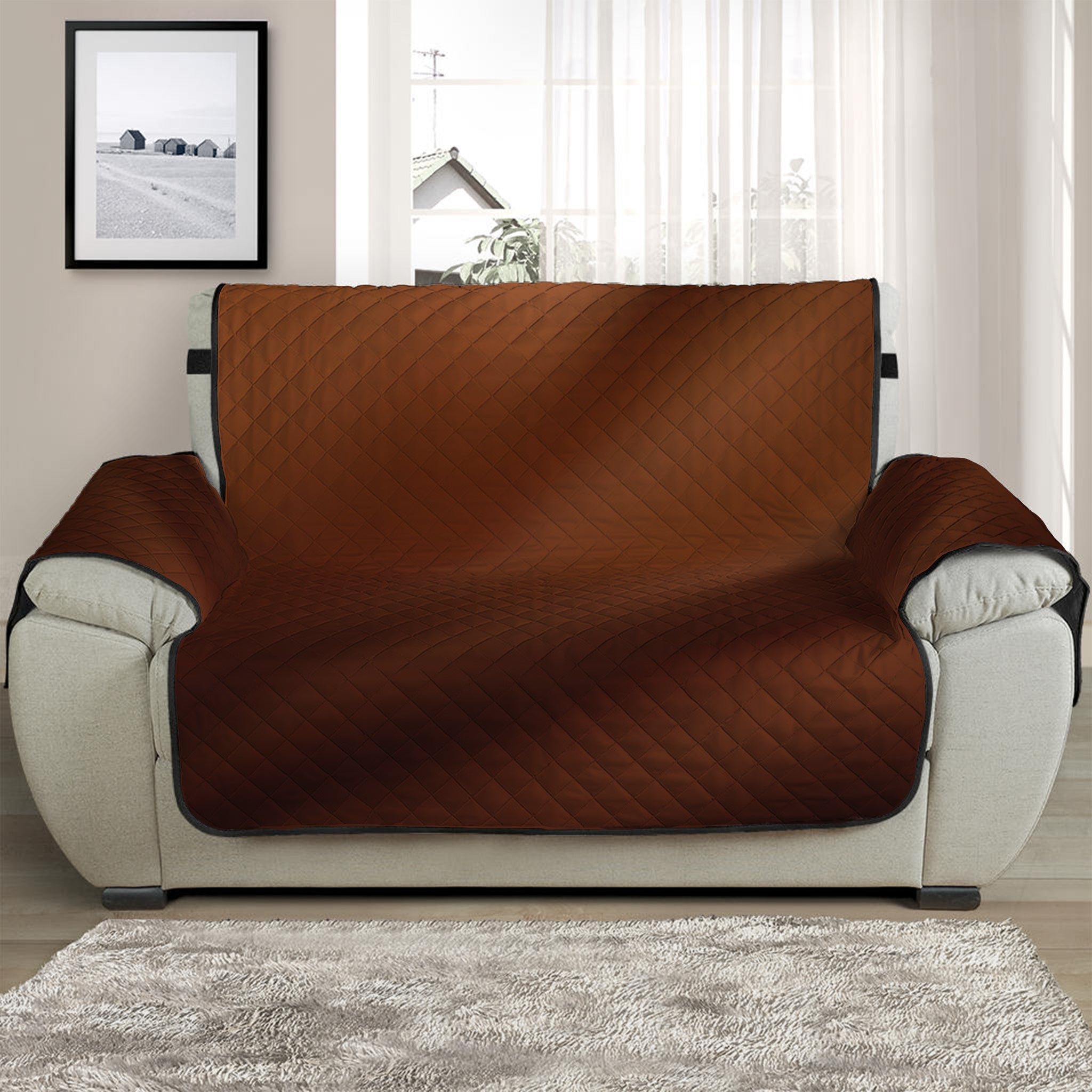 Liquid Chocolate Print Half Sofa Protector