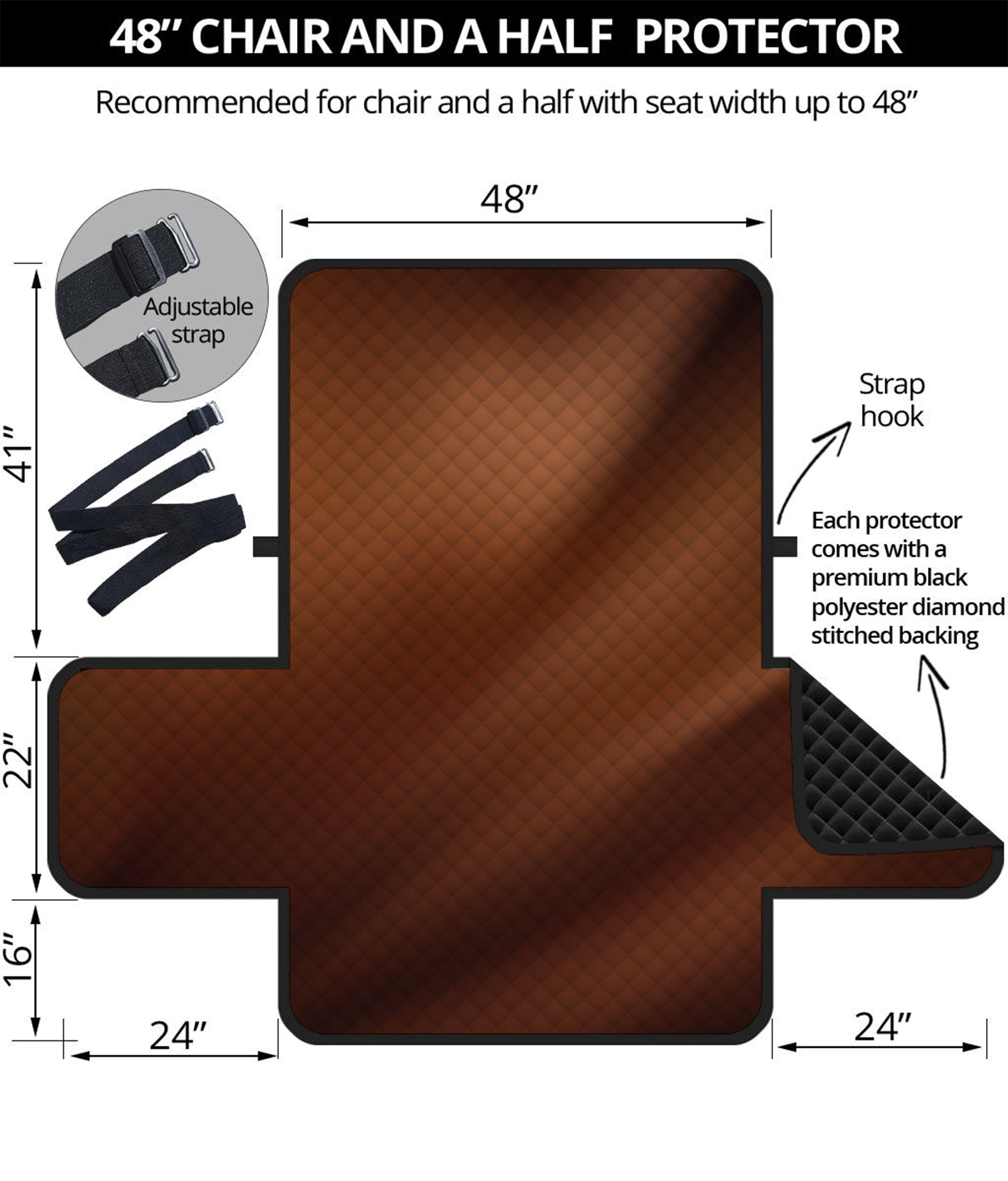 Liquid Chocolate Print Half Sofa Protector