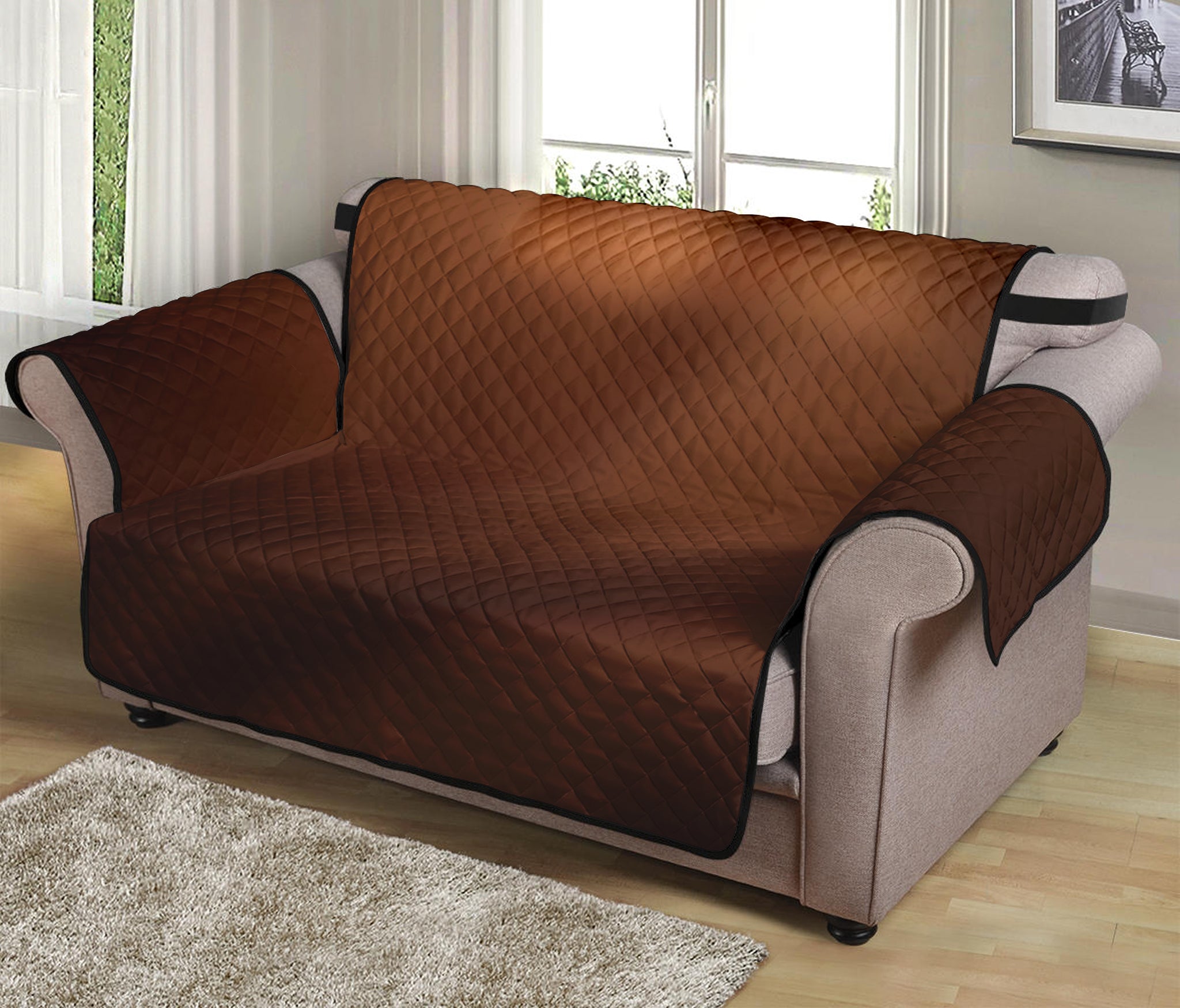 Liquid Chocolate Print Loveseat Protector