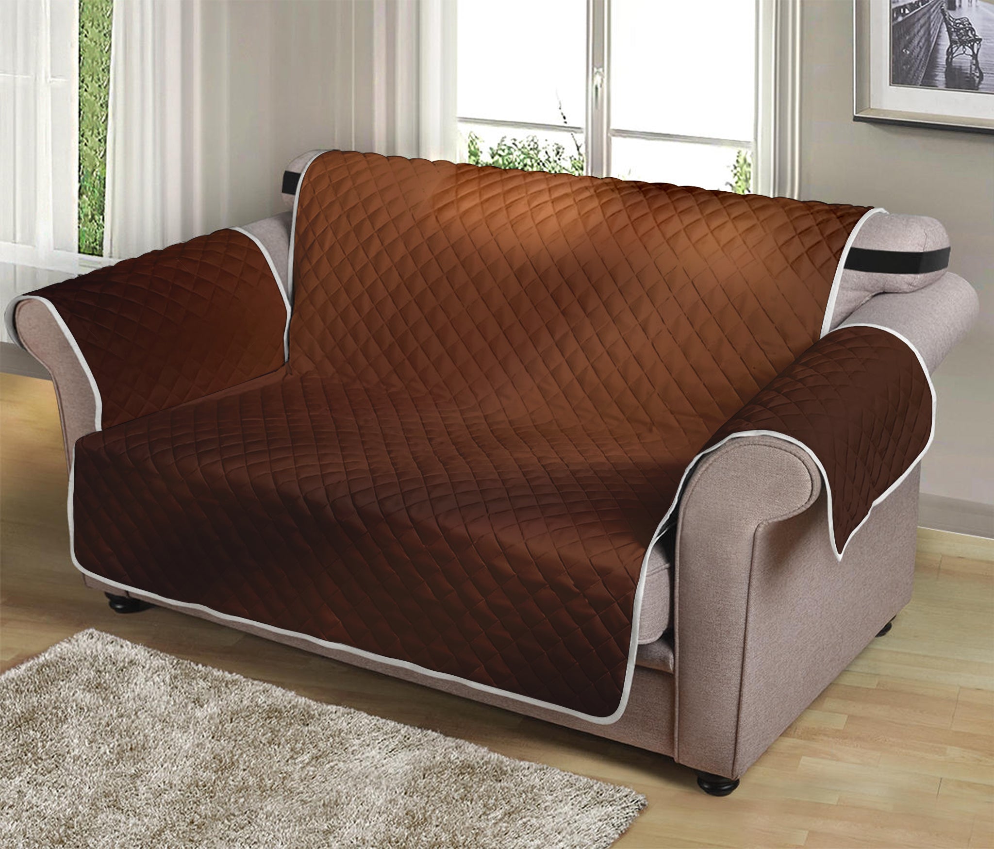 Liquid Chocolate Print Loveseat Protector