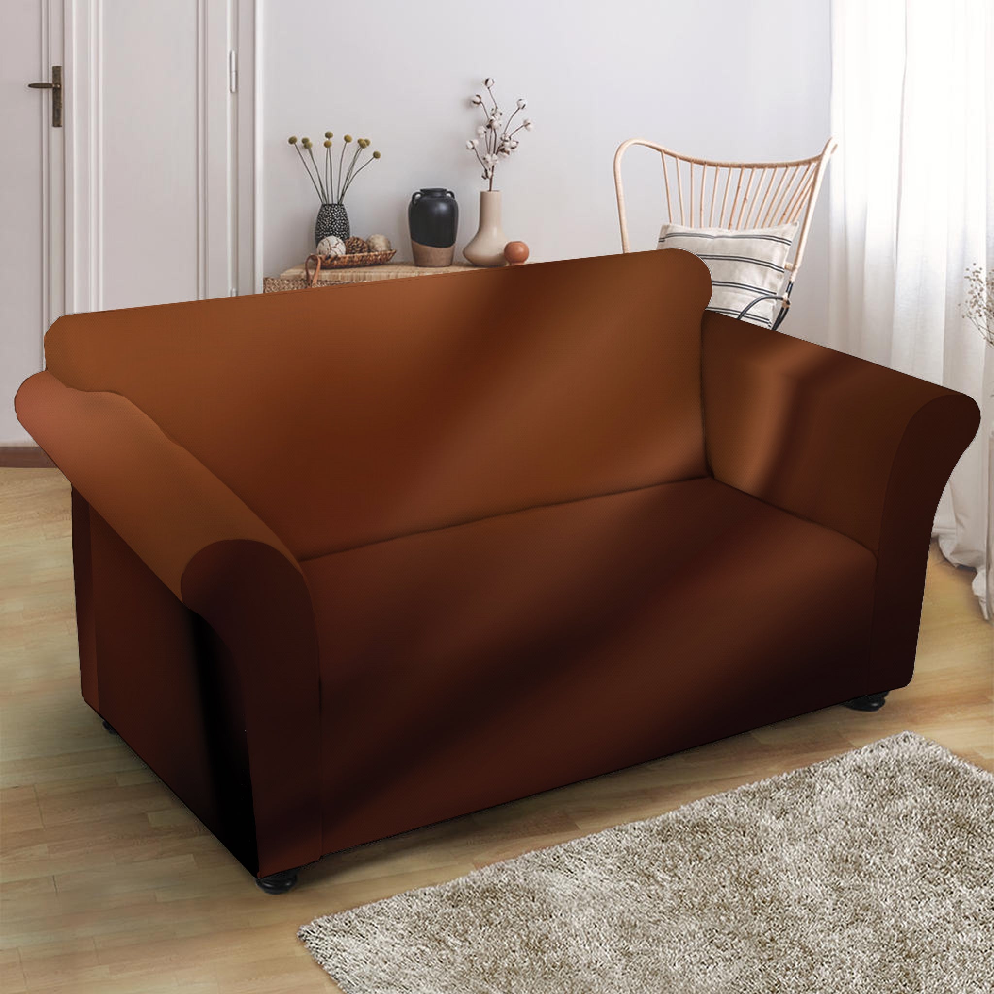 Liquid Chocolate Print Loveseat Slipcover