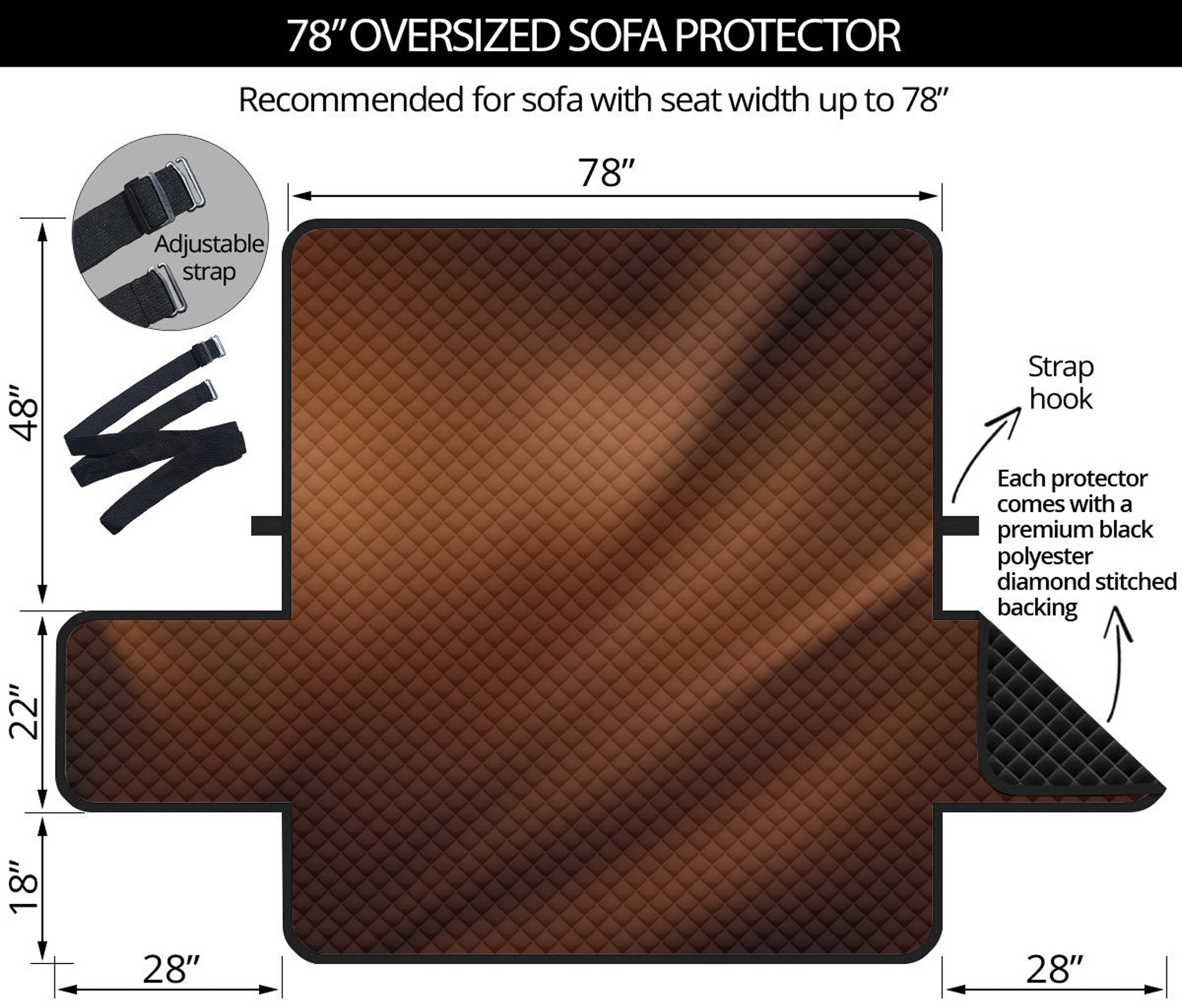 Liquid Chocolate Print Oversized Sofa Protector