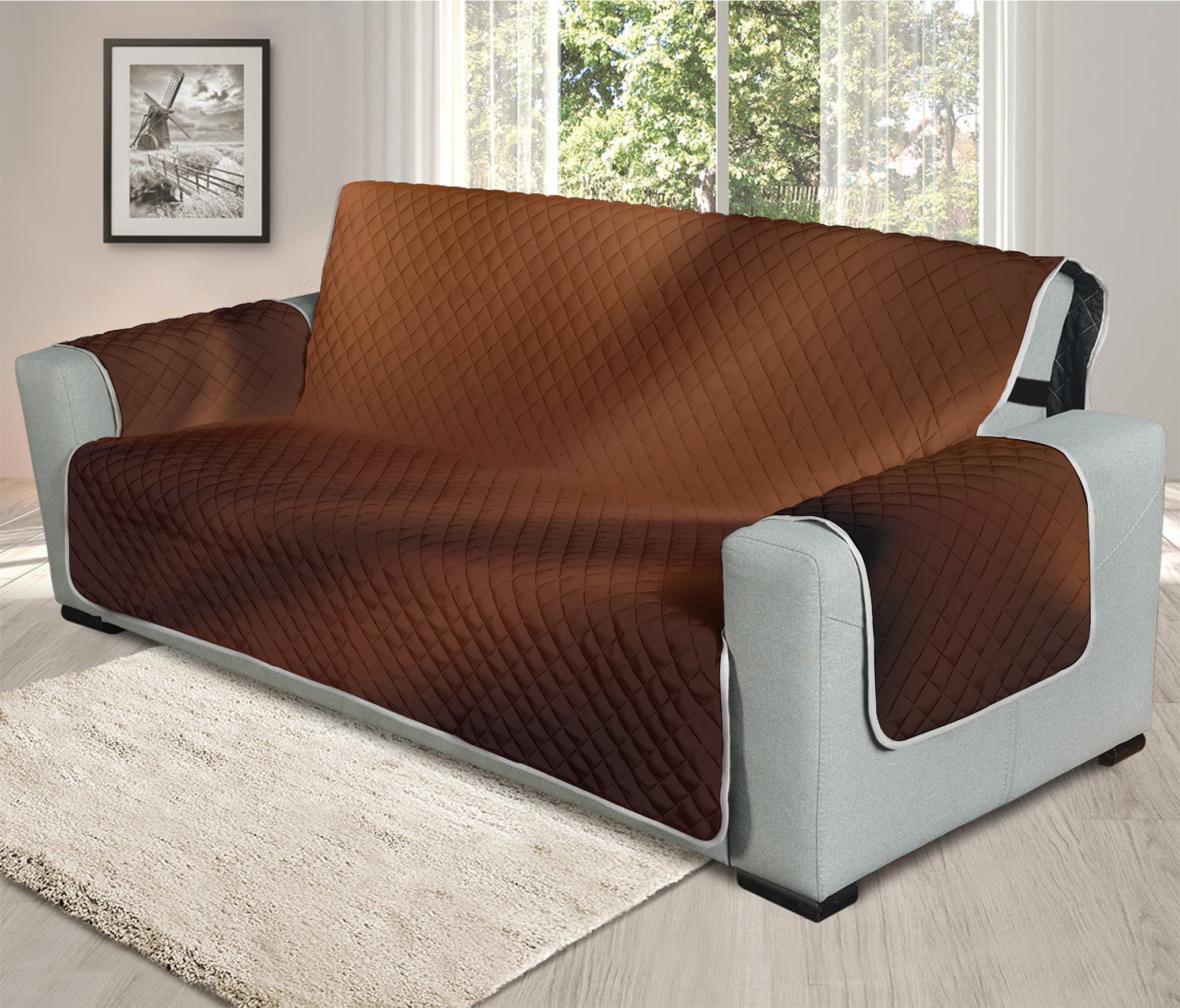 Liquid Chocolate Print Oversized Sofa Protector