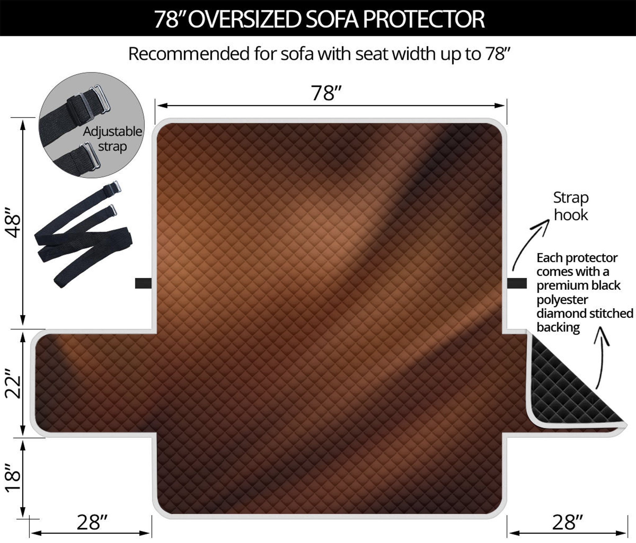 Liquid Chocolate Print Oversized Sofa Protector