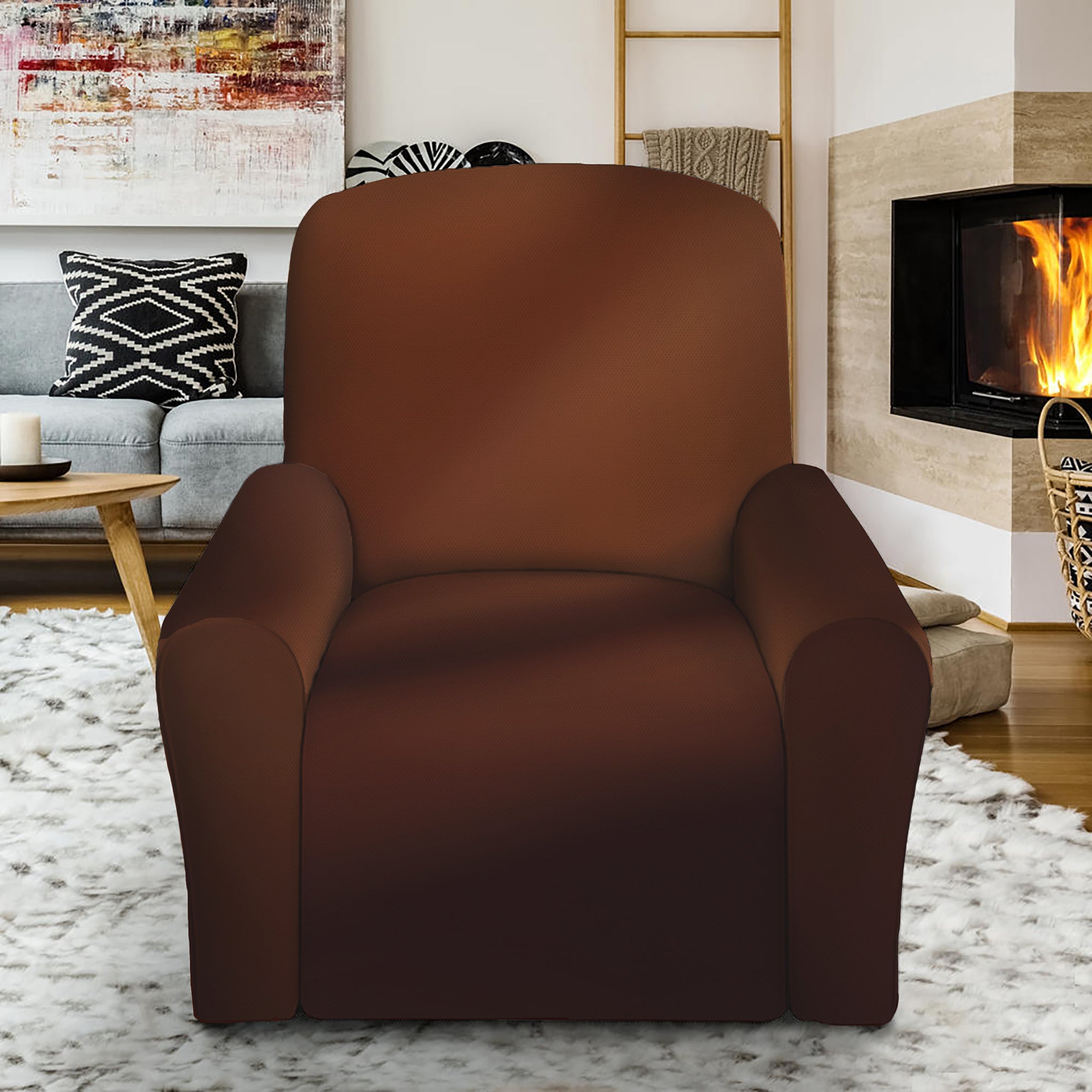 Liquid Chocolate Print Recliner Slipcover