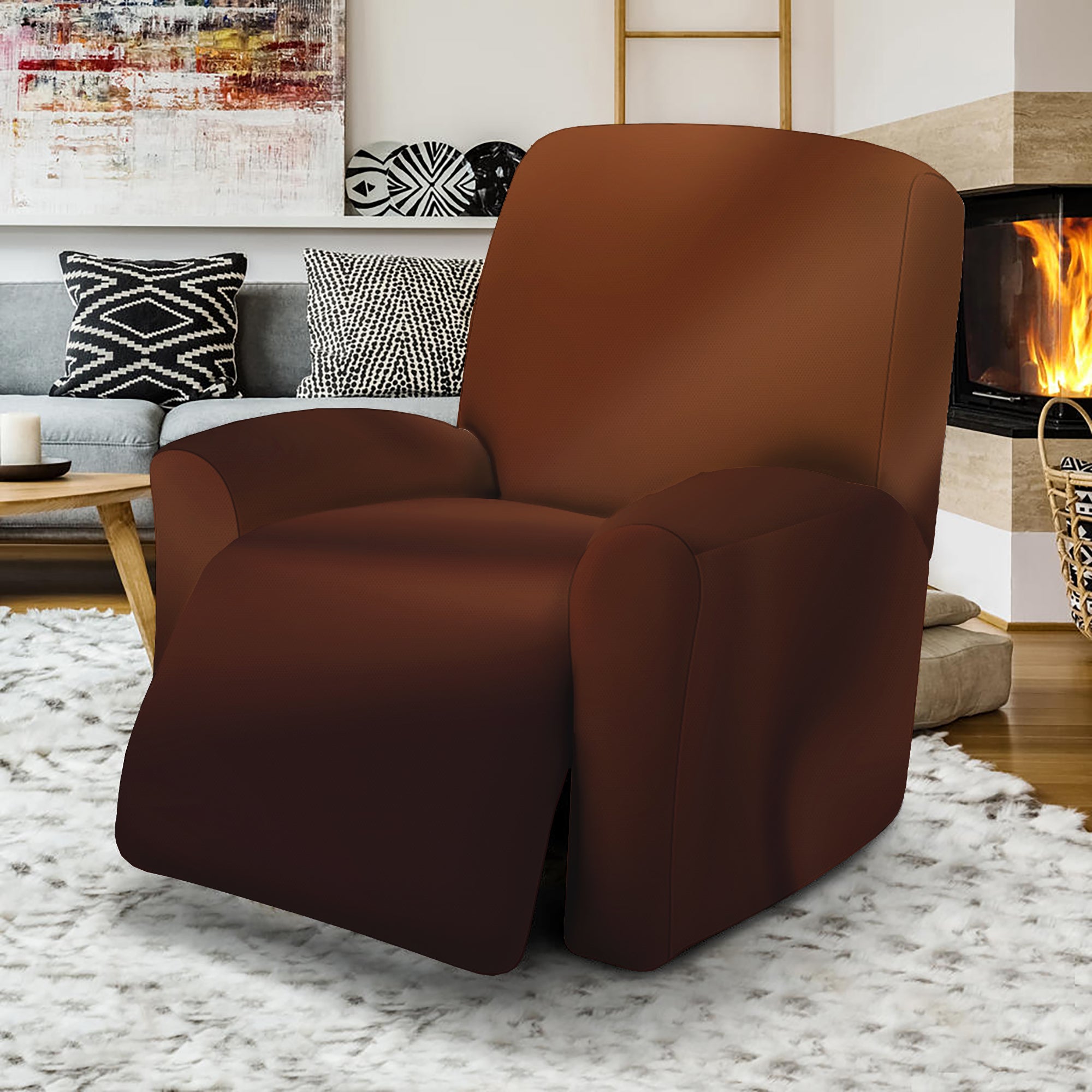 Liquid Chocolate Print Recliner Slipcover