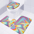 Liquid Holographic Trippy Print 3 Piece Bath Mat Set