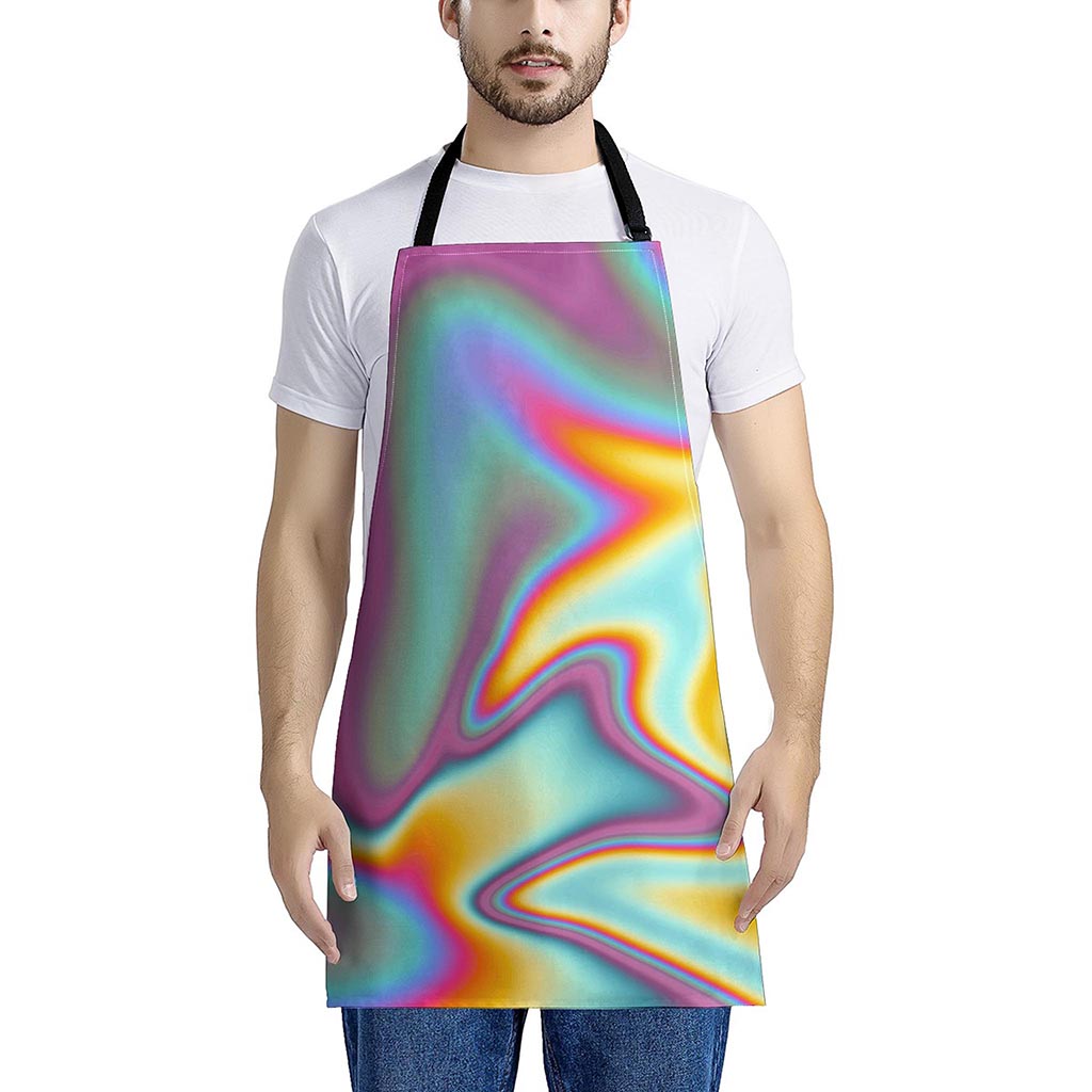 Liquid Holographic Trippy Print Apron