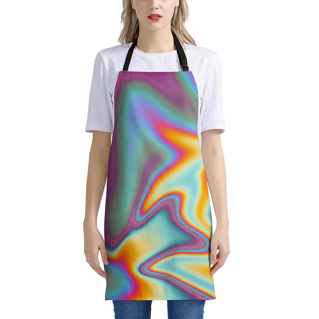 Liquid Holographic Trippy Print Apron