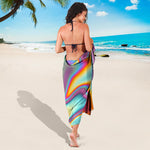 Liquid Holographic Trippy Print Beach Sarong Wrap