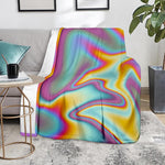 Liquid Holographic Trippy Print Blanket