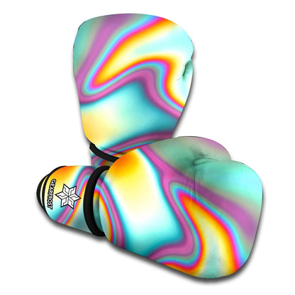 Liquid Holographic Trippy Print Boxing Gloves