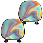 Liquid Holographic Trippy Print Car Headrest Covers
