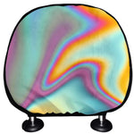 Liquid Holographic Trippy Print Car Headrest Covers