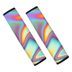 Liquid Holographic Trippy Print Car Seat Belt Covers