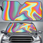 Liquid Holographic Trippy Print Car Windshield Sun Shade