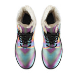 Liquid Holographic Trippy Print Comfy Boots GearFrost