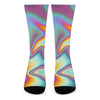 Liquid Holographic Trippy Print Crew Socks