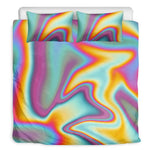 Liquid Holographic Trippy Print Duvet Cover Bedding Set