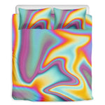 Liquid Holographic Trippy Print Duvet Cover Bedding Set