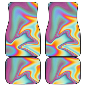 Liquid Holographic Trippy Print Front and Back Car Floor Mats