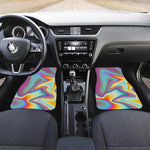 Liquid Holographic Trippy Print Front and Back Car Floor Mats