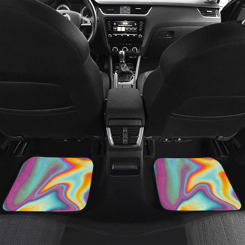 Liquid Holographic Trippy Print Front and Back Car Floor Mats