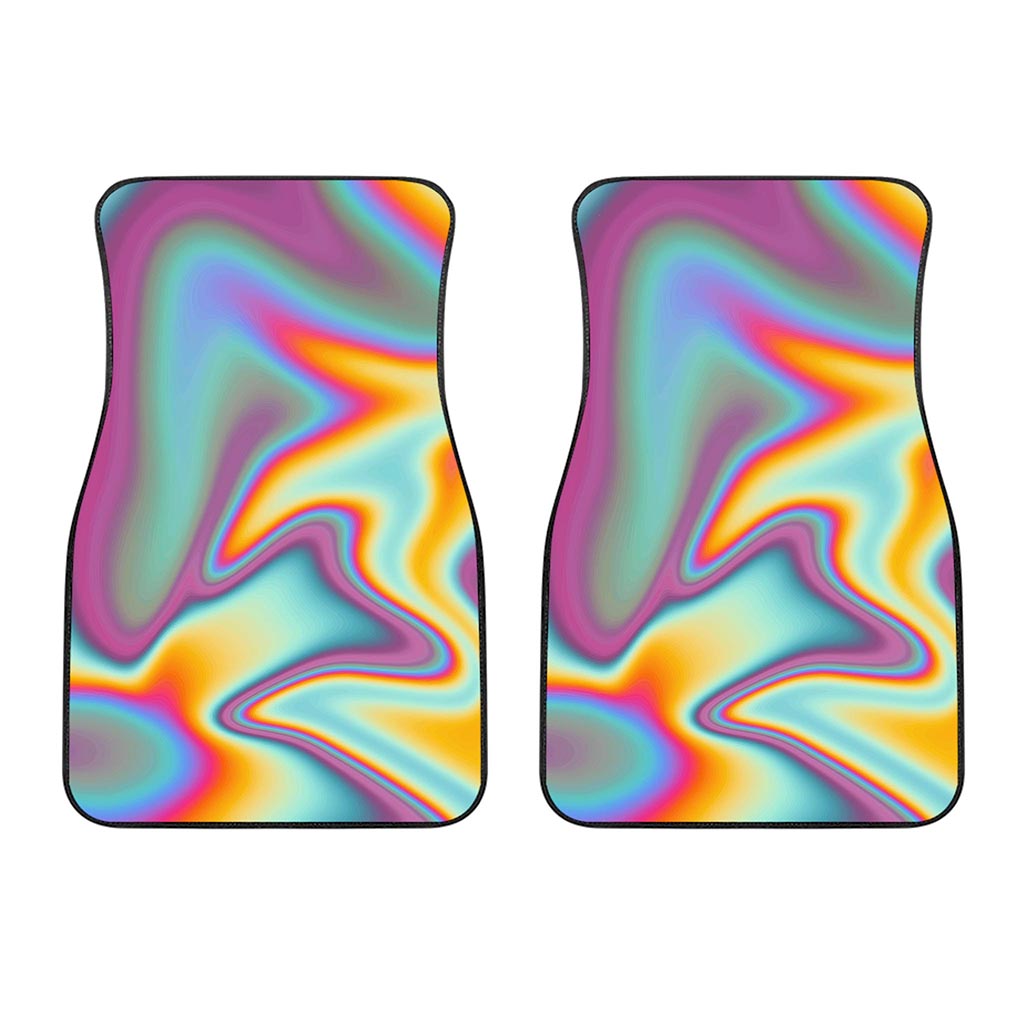 Liquid Holographic Trippy Print Front Car Floor Mats