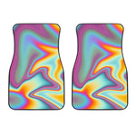 Liquid Holographic Trippy Print Front Car Floor Mats