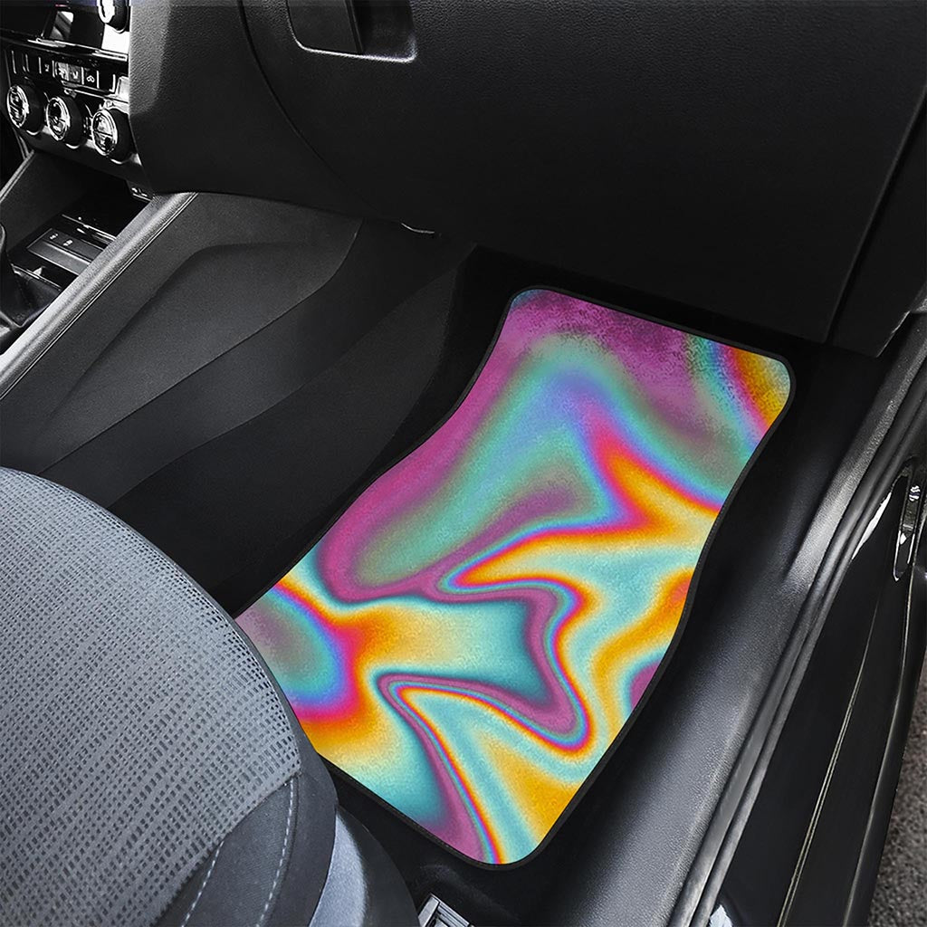 Liquid Holographic Trippy Print Front Car Floor Mats