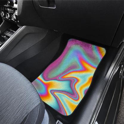 Liquid Holographic Trippy Print Front Car Floor Mats
