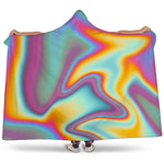 Liquid Holographic Trippy Print Hooded Blanket