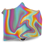 Liquid Holographic Trippy Print Hooded Blanket