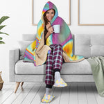 Liquid Holographic Trippy Print Hooded Blanket