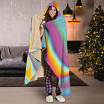 Liquid Holographic Trippy Print Hooded Blanket