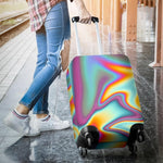 Liquid Holographic Trippy Print Luggage Cover GearFrost
