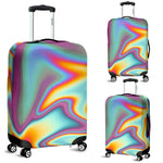 Liquid Holographic Trippy Print Luggage Cover GearFrost