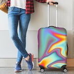 Liquid Holographic Trippy Print Luggage Cover GearFrost