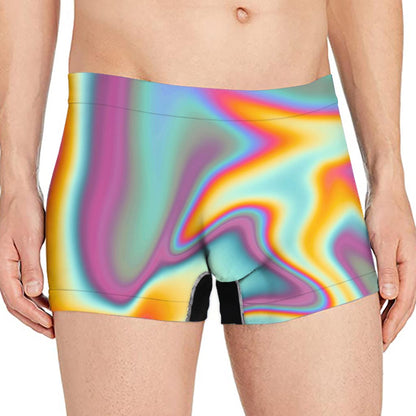 Liquid Holographic Trippy Print Men's Boxer Briefs