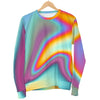 Liquid Holographic Trippy Print Men's Crewneck Sweatshirt GearFrost