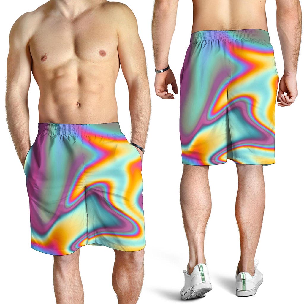 Liquid Holographic Trippy Print Men's Shorts