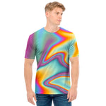 Liquid Holographic Trippy Print Men's T-Shirt