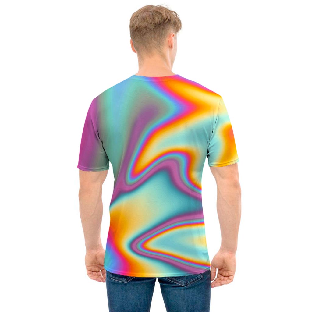 Liquid Holographic Trippy Print Men's T-Shirt