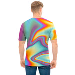 Liquid Holographic Trippy Print Men's T-Shirt