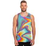 Liquid Holographic Trippy Print Men's Tank Top