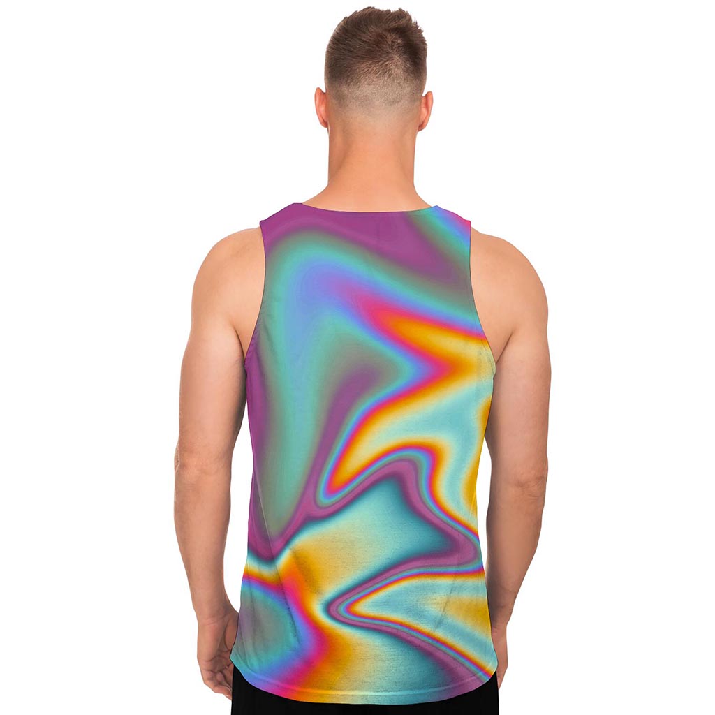 Liquid Holographic Trippy Print Men's Tank Top